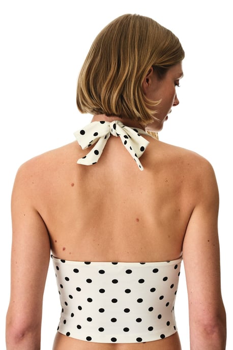 Polka Dot Halterneck Thong Bodysuit - Image 4