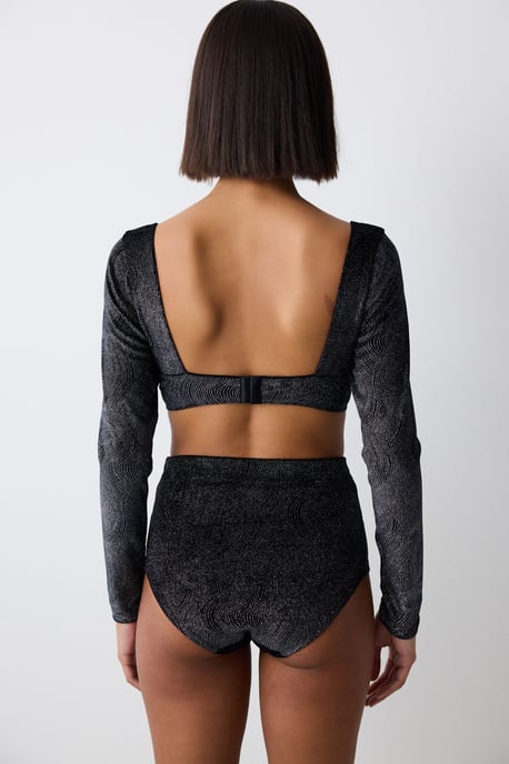 Textured Underwire Crop Bodysuit - Image 4