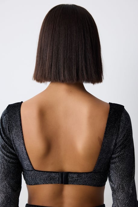 Textured Underwire Crop Bodysuit - Image 5