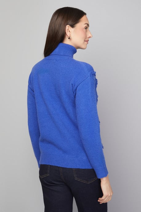 Fringe Roll Neck Diamond Jumper - Image 4