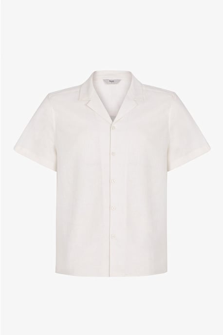 Men's Oversized Short-sleeve Linen Shirt - Image 1