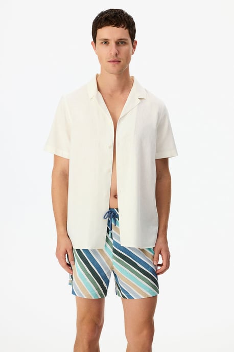 Men's Oversized Short-sleeve Linen Shirt - Image 2