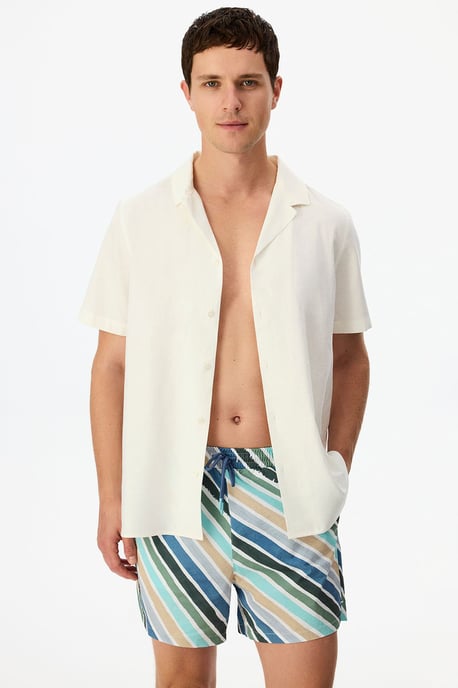 Men's Oversized Short-sleeve Linen Shirt - Image 3