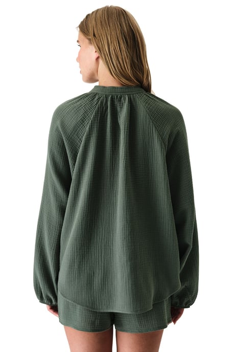 Oversized Cotton Shirt With Tie Detail - Image 2