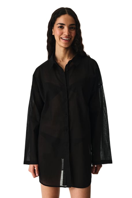 Översized Bomullsvävd Långärmad Skjorta - Image 6