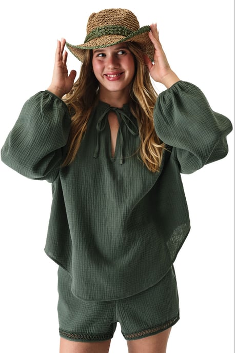 Oversized Cotton Shirt With Tie Detail - Image 6