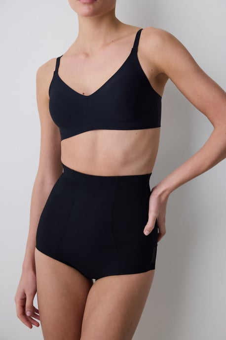 High-Waisted Mesh Insert Shapewear Body送り - Image 1