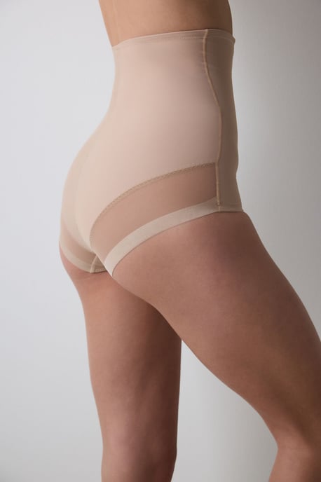 High-Waist Mesh Insert Shapewear Bodysuit - Image 2
