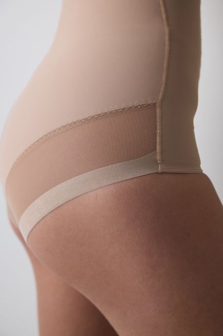 High-Waist Mesh Insert Shapewear Bodysuit - Image 3