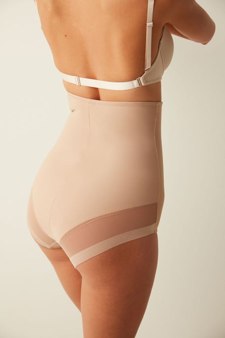 High-Waist Mesh Insert Shapewear Bodysuit - Image 5