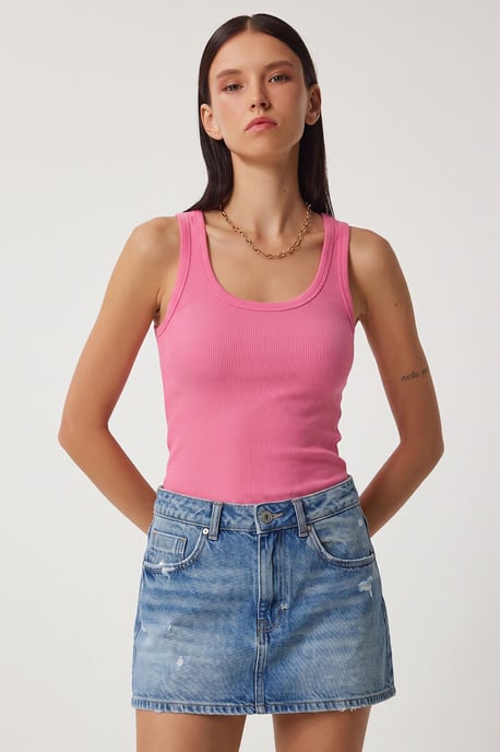 Fitted U-hals Gebreide 2-Pack Tanktop - Image 2