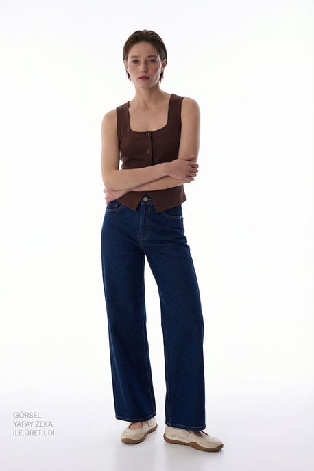Knapplistad Stickad Cami Top - Image 3