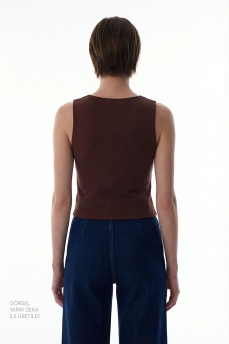 Knapplistad Stickad Cami Top - Image 5