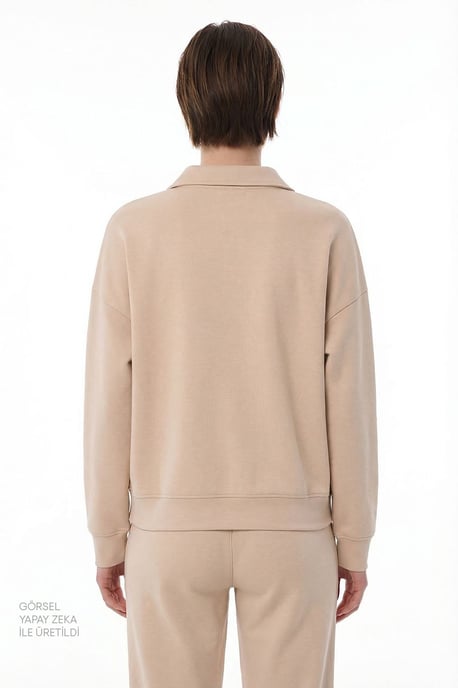Oversized Gebreide Sweatshirt Met Vetersluitingen - Image 3