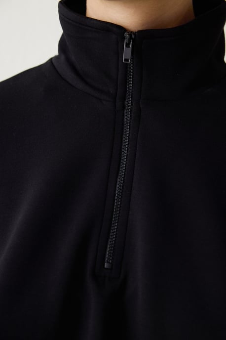 Dames Crop Half-zip Sweatshirt - Image 4