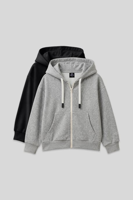 Youth Unisex Hooded Zipper Sweatshirt - Image 1