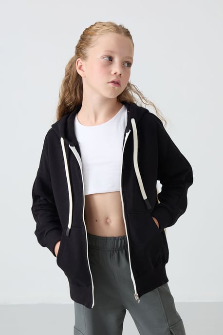 Youth Unisex Hooded Zipper Sweatshirt - Image 4
