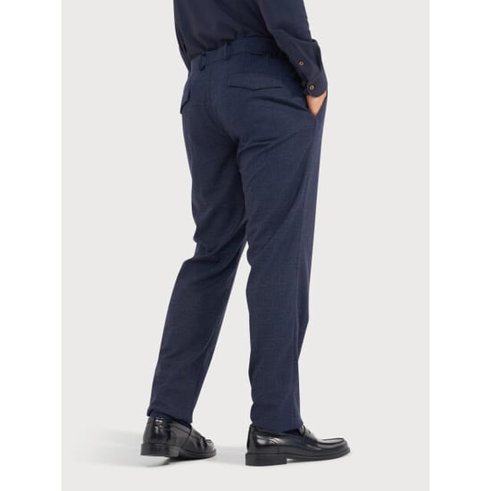 Blue Industry Ruitdessin chino met bandplooi | - Image 3
