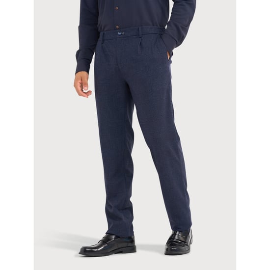 Blue Industry Ruitdessin chino met bandplooi | - Image 6