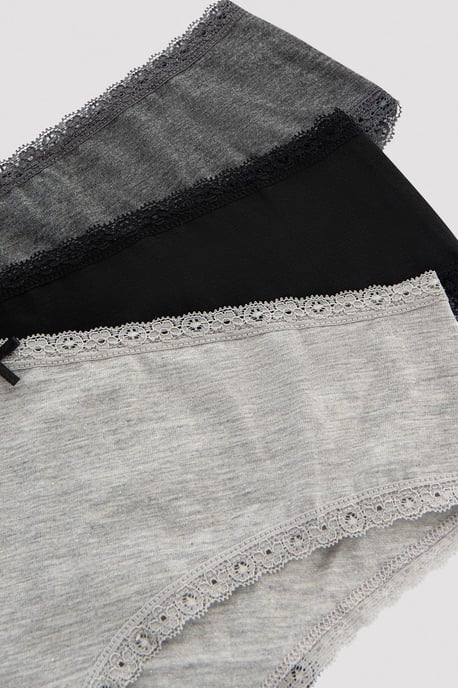 3-Pack Cotton Hipster Briefs With Lace - Image 2