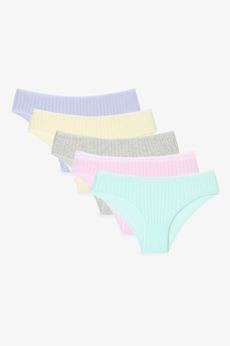 3-Pack Bomullsribbad Midjebyxa - Image 1