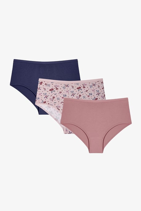3-Pack High-Waist Floral Briefs - Image 1
