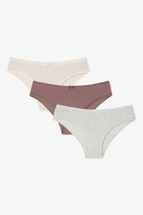 3-Pack Bomull Ribbade Huvudbyxor - Image 1