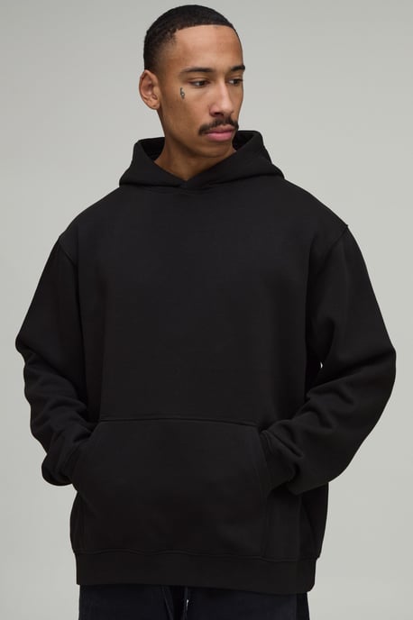 Black Oversized Mount Fuji Graphic Hoodie - Image 3