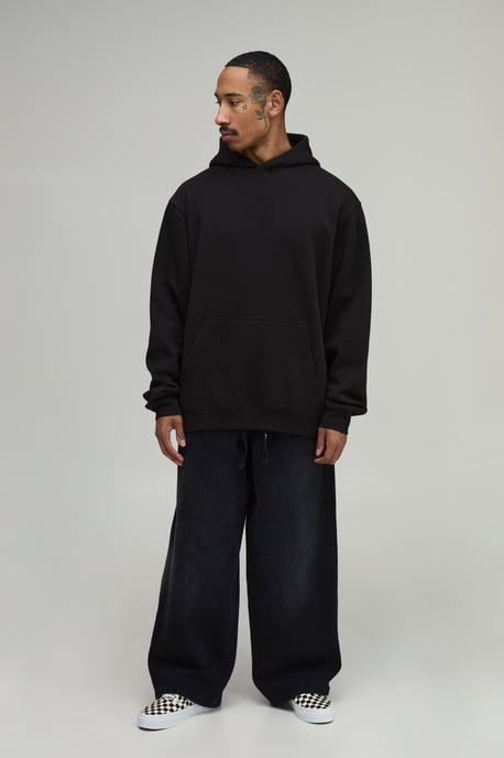 Black Oversized Mount Fuji Graphic Hoodie - Image 4