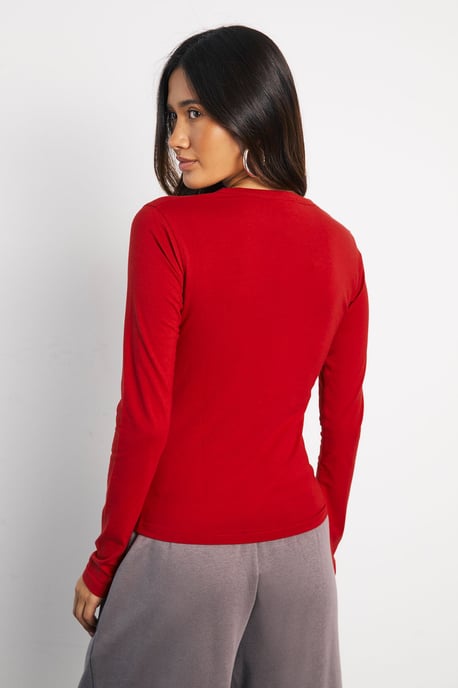 New York Printed Notch Neck Long Sleeve Top - Image 2