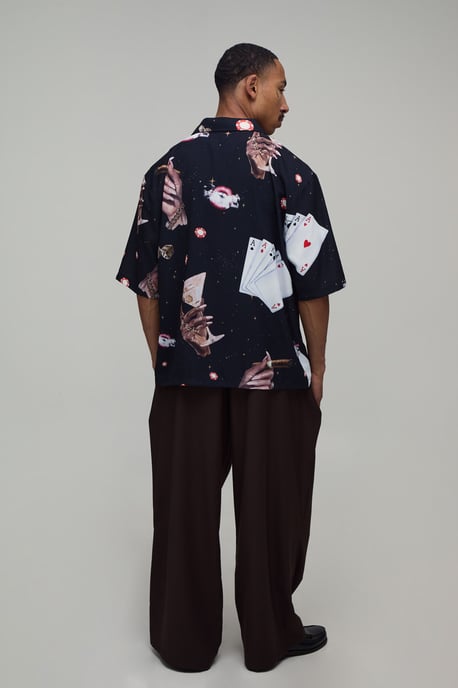 Oversized Boxy Party Print Shirt - Image 2