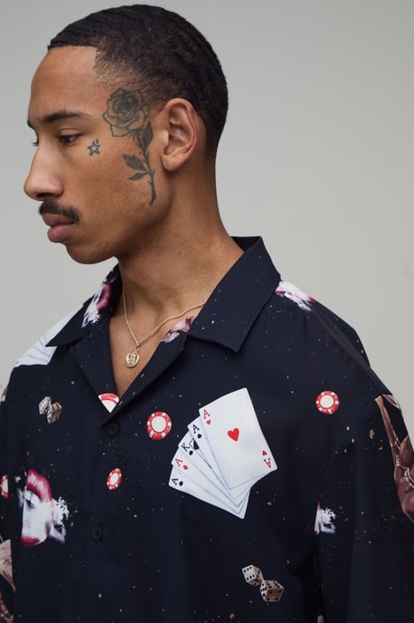 Oversized Boxy Party Print Shirt - Image 3