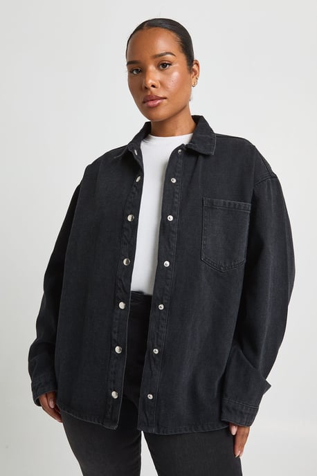 Plus Oversized Denim Shirt - Image 3