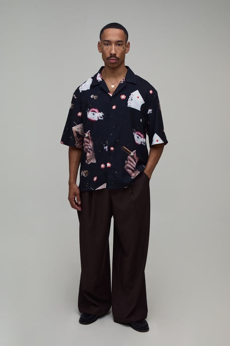 Oversized Boxy Party Print Shirt - Image 4