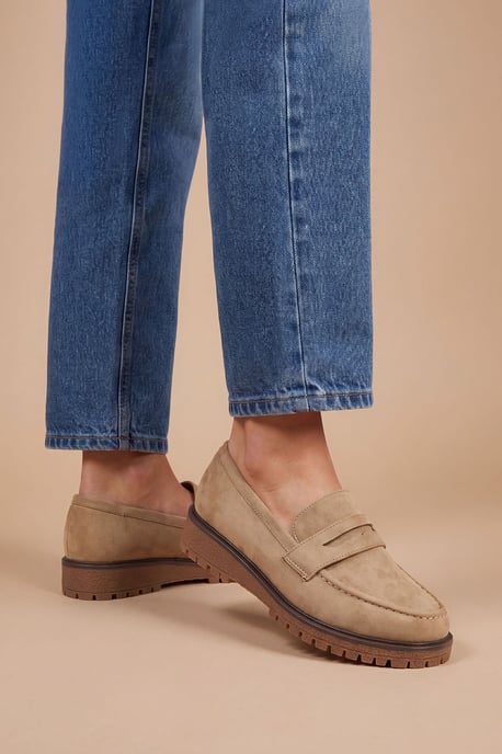 Sidnie Faux Suede Super Padded Loafers - Image 1