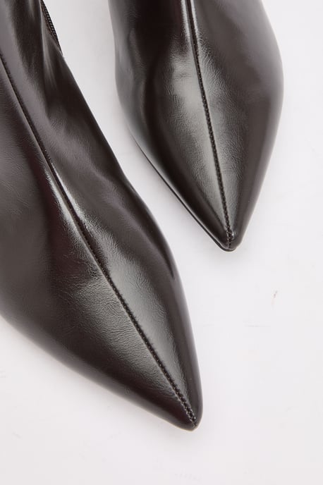 Trixie Faux Leather Medium Stiletto Heel High Leg Boots - Image 3