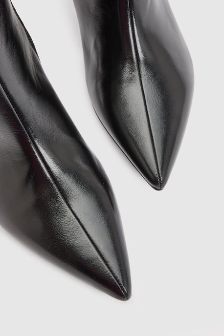 Trixie Faux Leather Medium Stiletto Heel High Leg Boots - Image 3