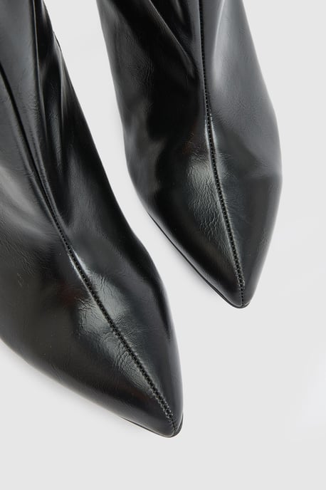 Amelia Faux Leather High Stiletto Heel High Leg Boots - Image 3