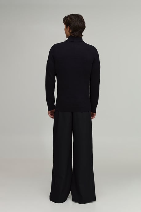 Muscle Fit Roll Neck Knitted Jumper - Image 2