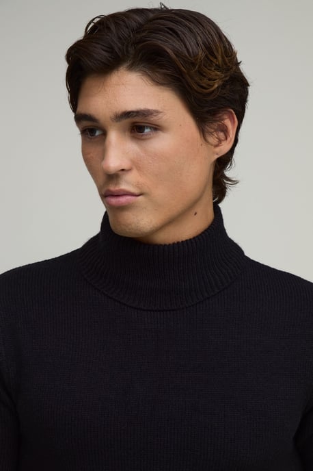 Muscle Fit Roll Neck Knitted Jumper - Image 3