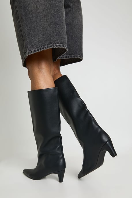 Kitten Heel Pull On Column Boots - Image 2