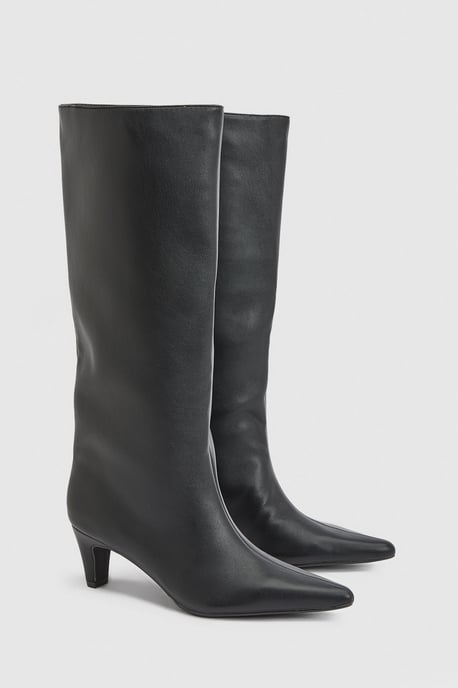 Kitten Heel Pull On Column Boots - Image 3