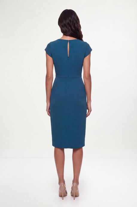 Crepe Cowl Wrap Midi Dress - Image 2