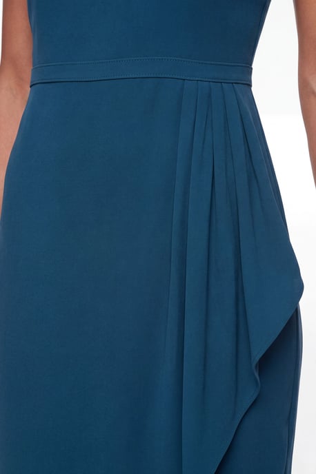 Crepe Cowl Wrap Midi Dress - Image 3