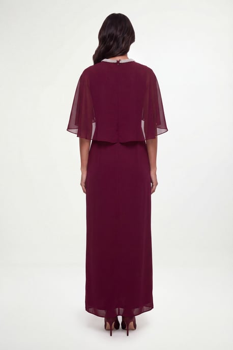 Embellished Cape Maxi Dress - Image 2