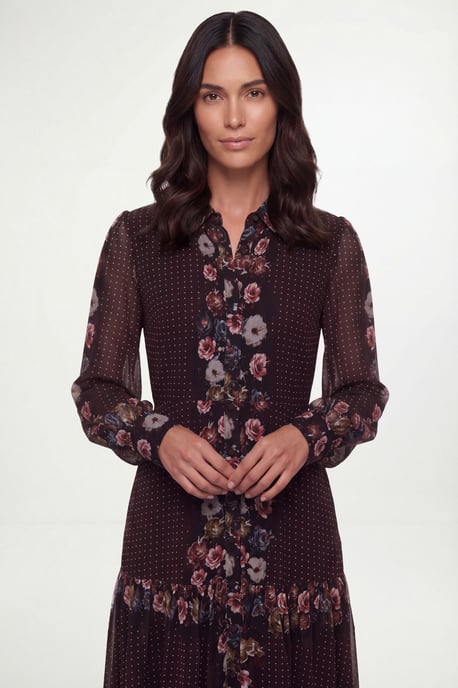 Floral Tiered Shirt Maxi Dress - Image 4