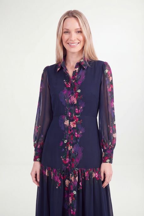 Petite Floral Tiered Shirt Maxi Dress - Image 4