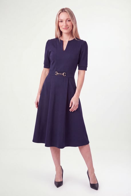 Petite Ponte Snaffle Trim Midi Dress - Image 1