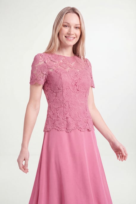 Petite Lace Overlay Midi Dress - Image 4