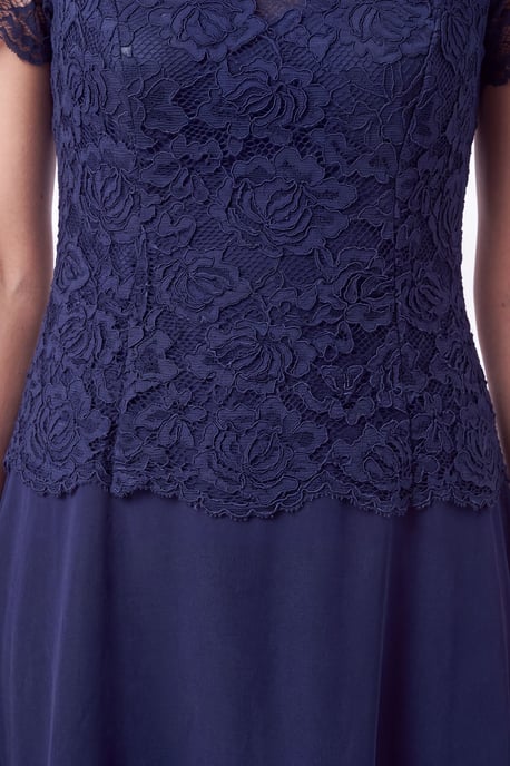 Petite Lace Overlay Midi Dress - Image 3